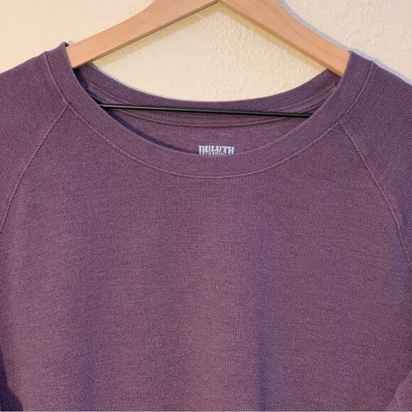 DULUTH Purple Long Sleeve Ribbed Sweatshirt Women’s 2XL Crew Thick Warm Thermal - Picture 3 of 9